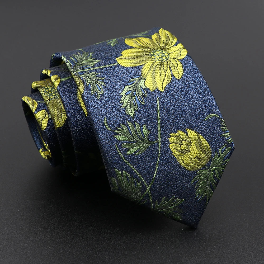 Novelty Men's Tie Floral Feather Elk Geometric Patten Red Blue Neckties Leisure Business Daily Wear Cravat Wedding Party Gift - Image 19