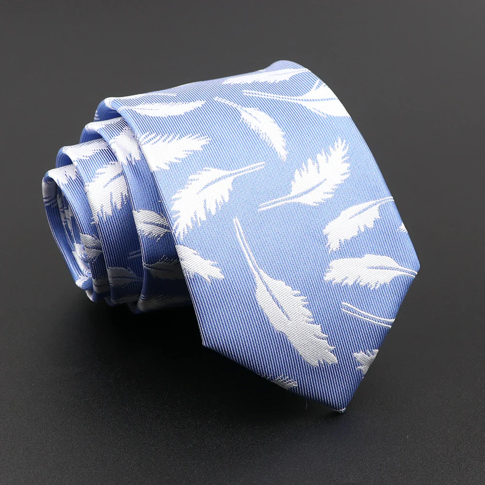 Novelty Men's Tie Floral Feather Elk Geometric Patten Red Blue Neckties Leisure Business Daily Wear Cravat Wedding Party Gift - Image 20