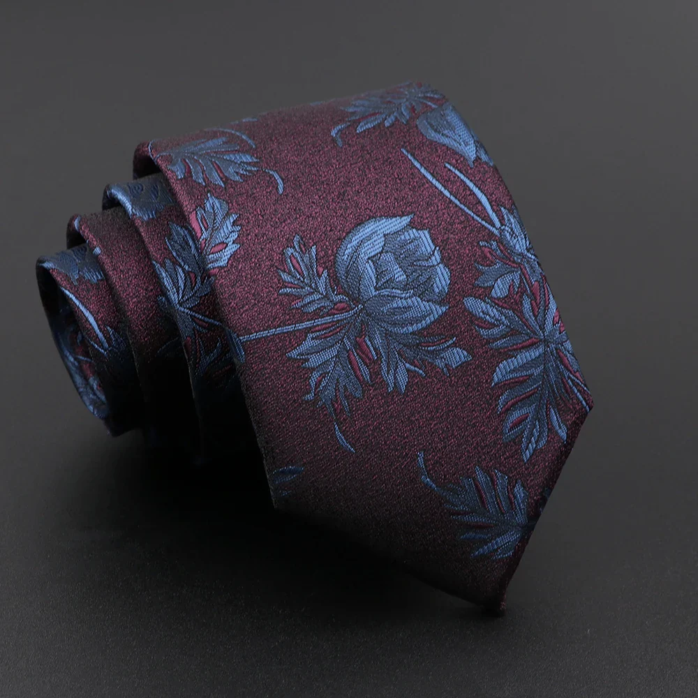 Novelty Men's Tie Floral Feather Elk Geometric Patten Red Blue Neckties Leisure Business Daily Wear Cravat Wedding Party Gift - Image 23