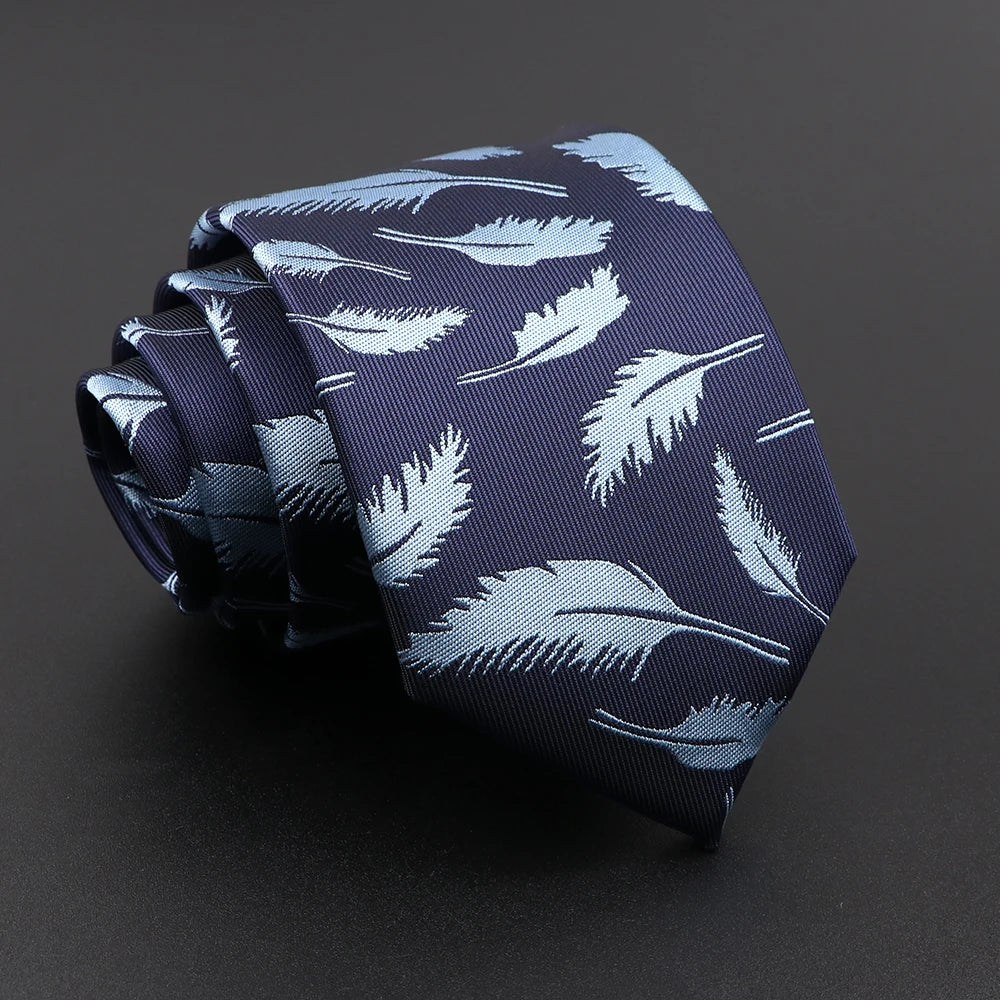 Novelty Men's Tie Floral Feather Elk Geometric Patten Red Blue Neckties Leisure Business Daily Wear Cravat Wedding Party Gift - Image 25