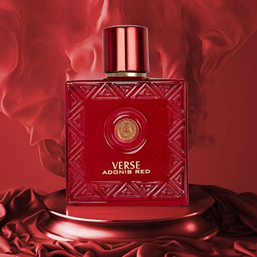 NovoGlow Verse Adonis Red for Men - 100ml Eau De Parfum Spray for Men - Long Lasting Fruity Warm & Floral Fragrance Smell Fresh All Day Long Includes Carrying Pouch Gift for Men for All Occasions - Image 2