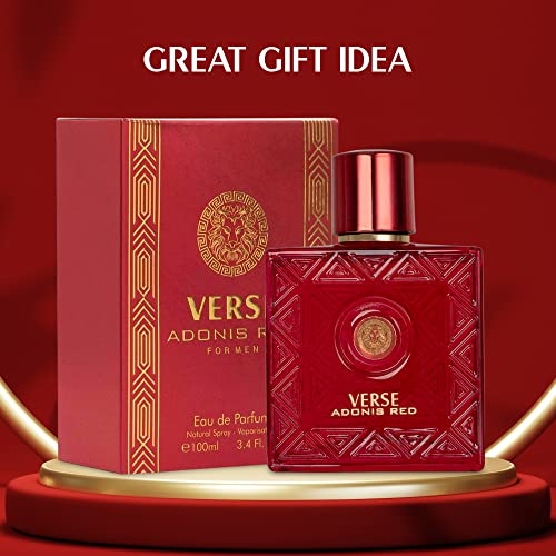 NovoGlow Verse Adonis Red for Men - 100ml Eau De Parfum Spray for Men - Long Lasting Fruity Warm & Floral Fragrance Smell Fresh All Day Long Includes Carrying Pouch Gift for Men for All Occasions - Image 6