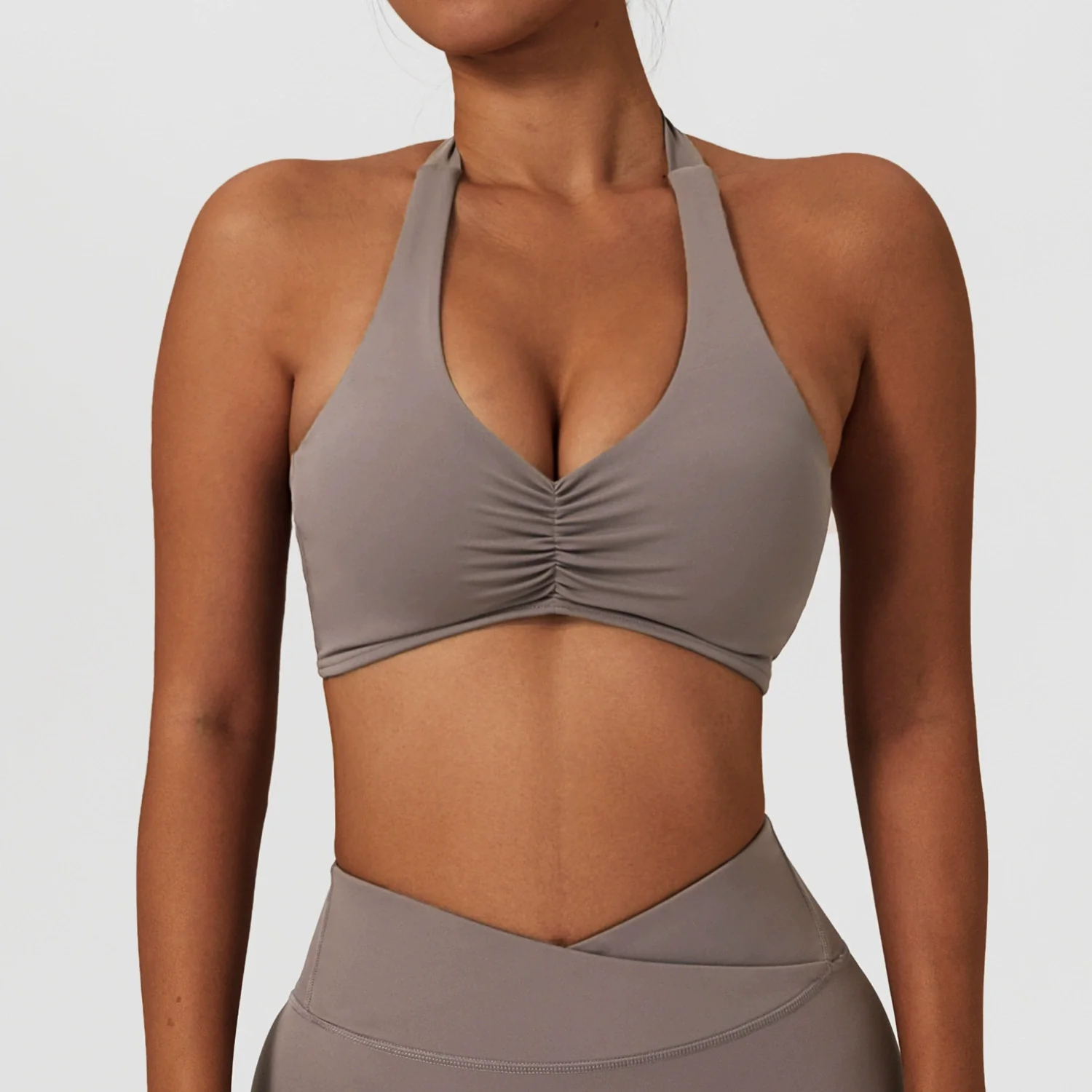 Nude Feel Gather Shockproof Halter Quick-Dry with Chest Pad Yoga - Image 11