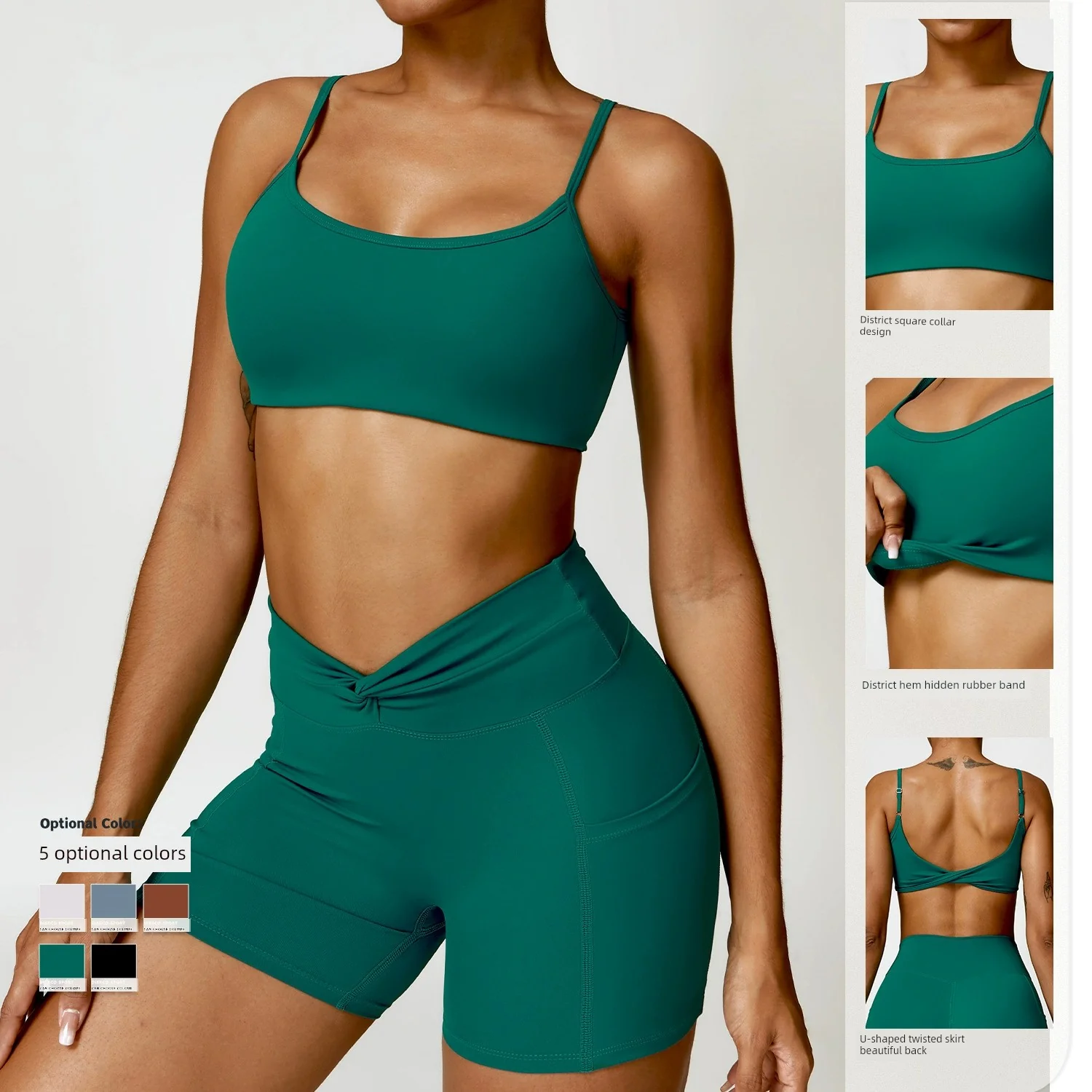 Nude Feel Running Sports Push up Tight with Chest Pad Yoga - Image 4