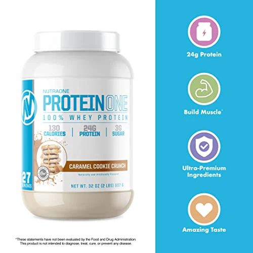 NutraOne ProteinOne Whey Protein Promote Recovery and Build Muscle with a Protein Shake Powder for Men & Women (Caramel Cookie Crunch, 2 LB) - Image 6