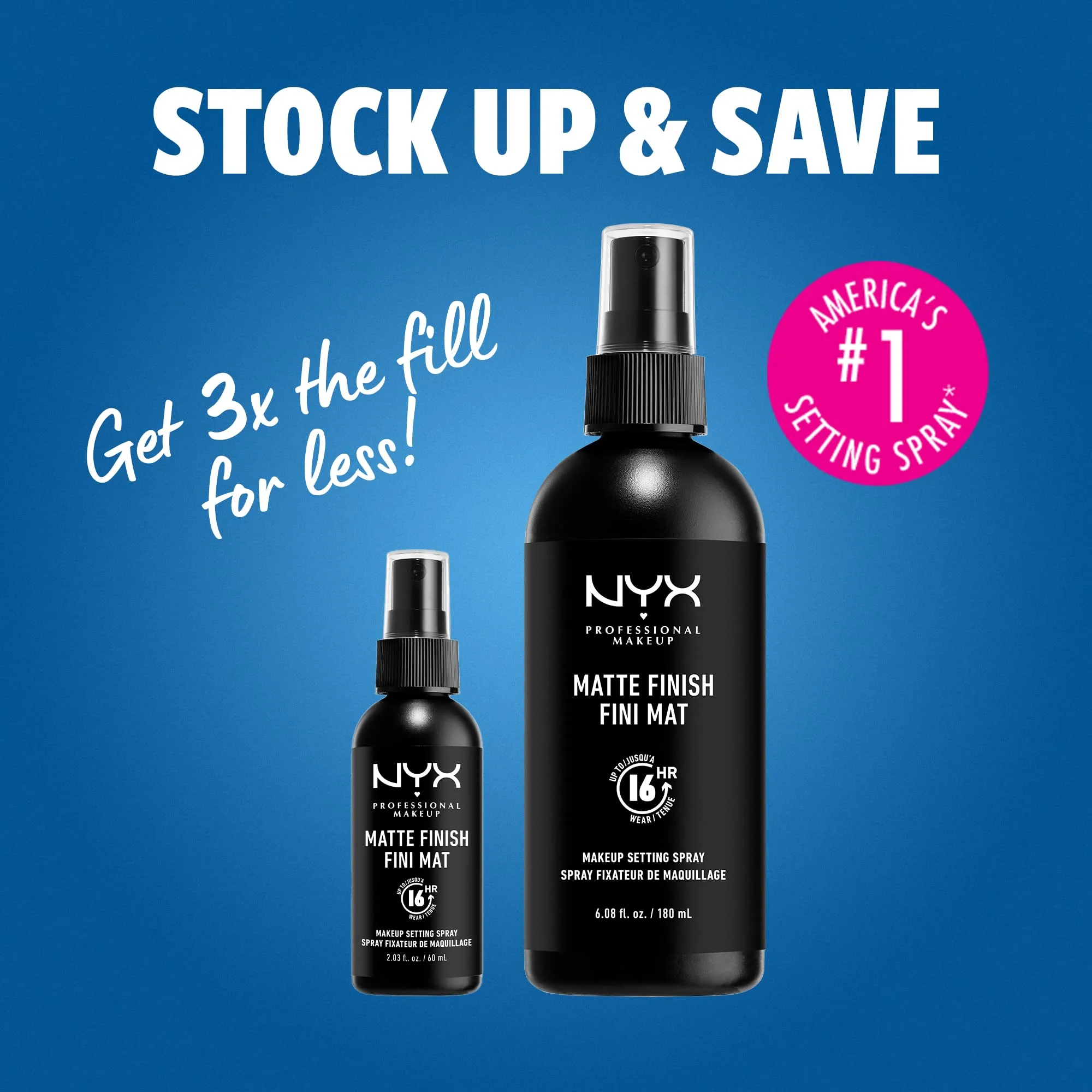 NYX PROFESSIONAL MAKEUP Makeup Setting Spray - Matte + Dewy Finish ( Pack Of 2), Vegan Formula (Packaging May Vary) - Image 4