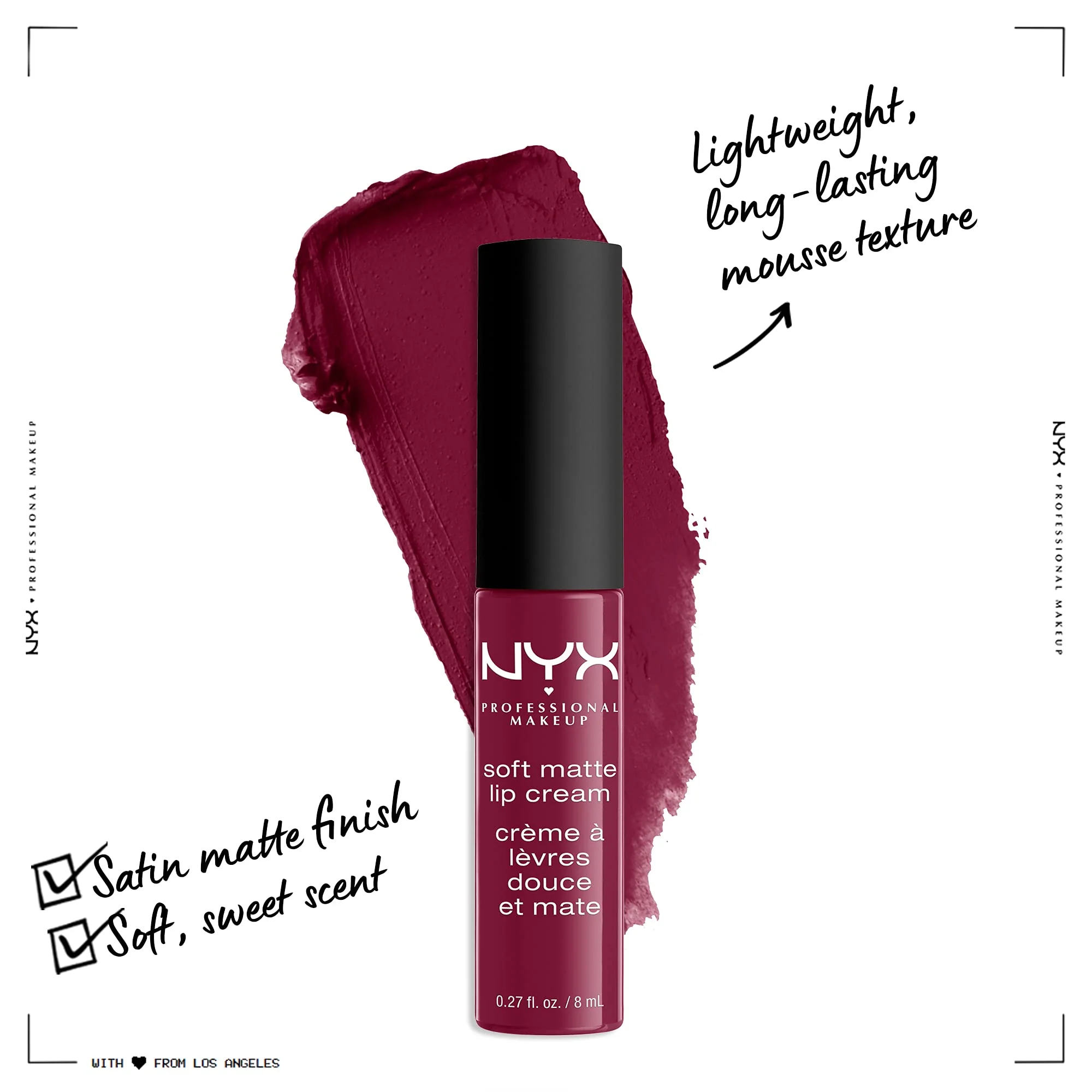 NYX PROFESSIONAL MAKEUP Soft Matte Lip Cream, Lightweight Liquid Lipstick - Copenhagen (Matte Rich Plum) - Image 7