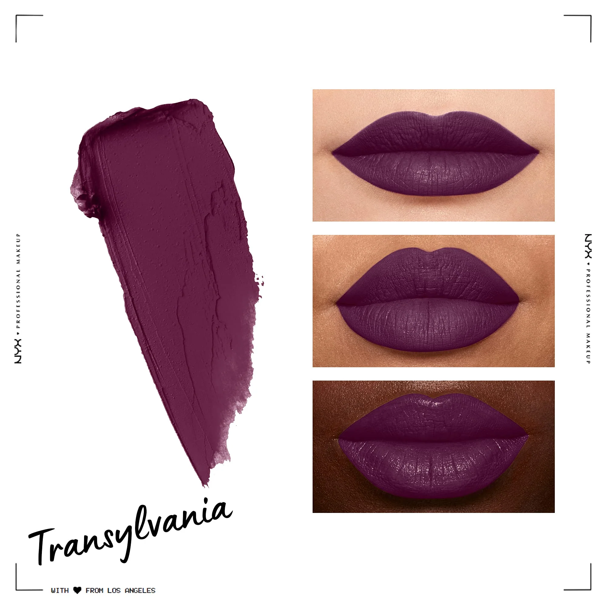 NYX PROFESSIONAL MAKEUP Soft Matte Lip Cream, Lightweight Liquid Lipstick - Transylvania (Matte Deep Violet) - Image 4