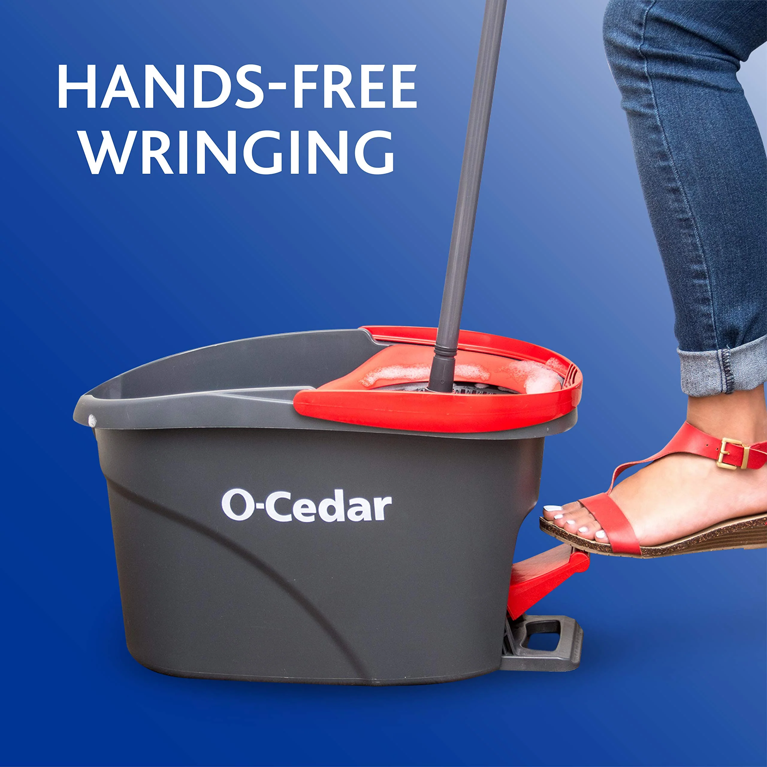 O-Cedar Easywring Microfiber Spin Mop & Bucket Floor Cleaning System with 3 Extra Refills - Image 8
