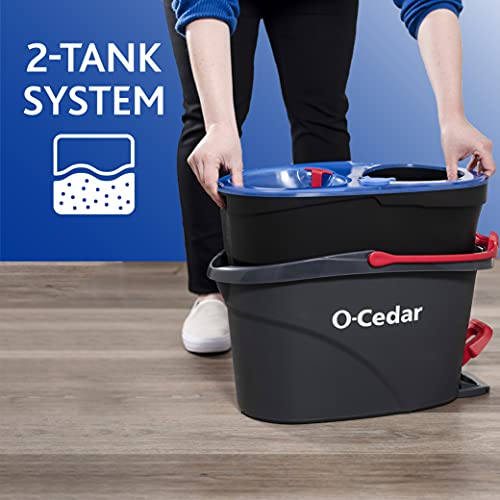 O-Cedar EasyWring RinseClean Microfiber Spin Mop & Bucket Floor Cleaning System, Grey - Image 7