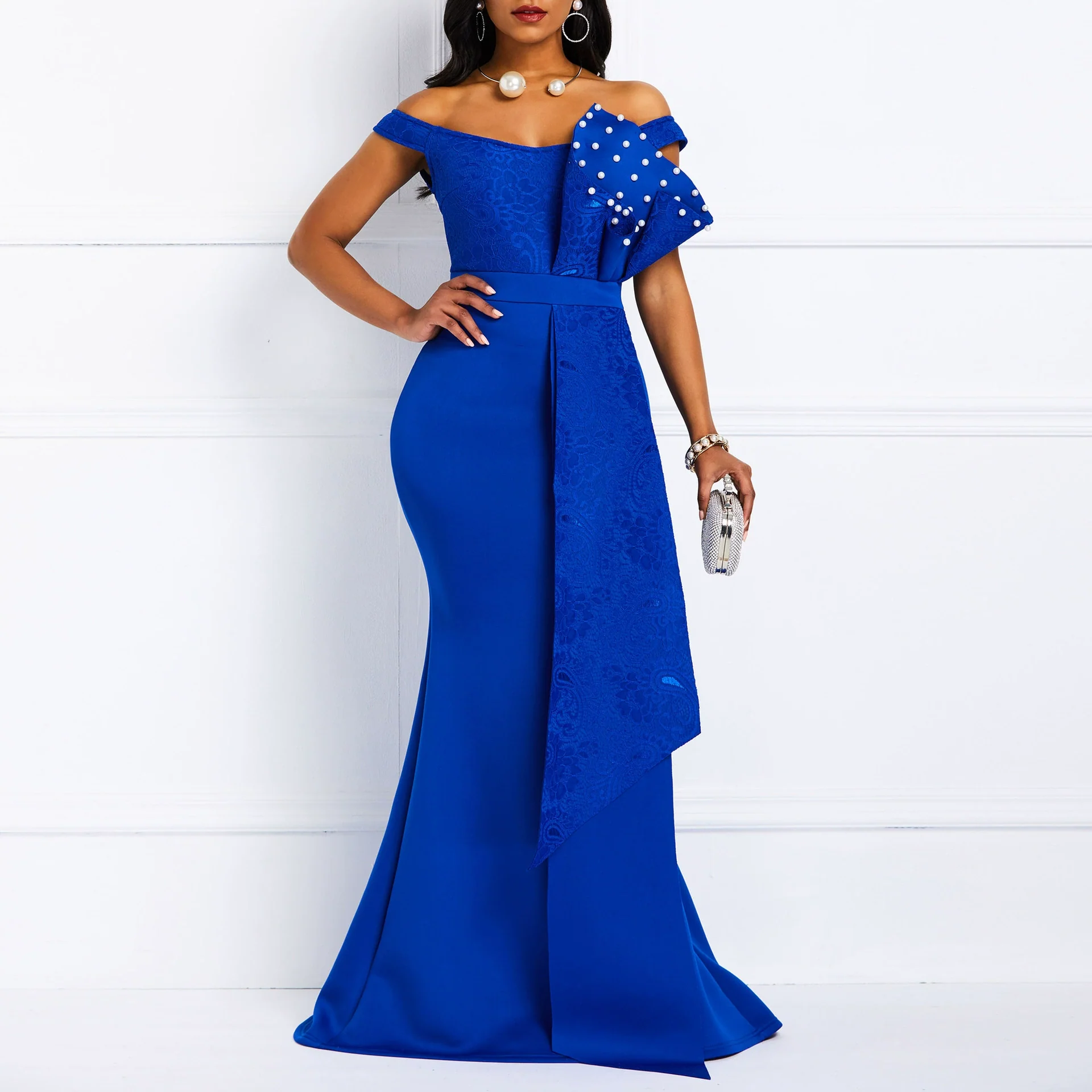 Off Shoulder Long Party Dress Floor Length Dress Party Dress - Image 11