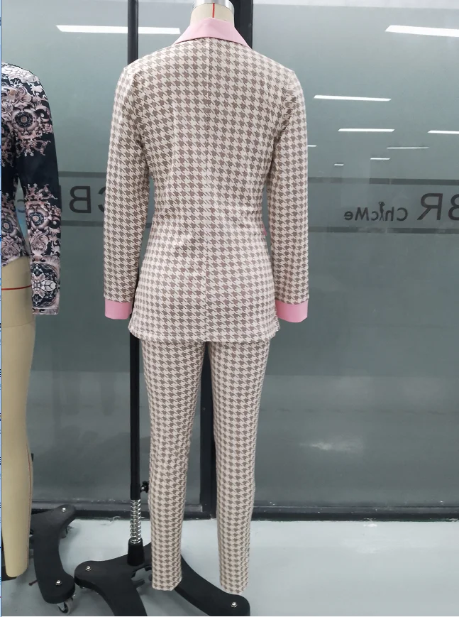 Office Casual Coat and Trousers, Spring and Autumn, New In 2022 Two Piece Women's Green Fruit Collar Suit Blazer Suit for Female - Image 2
