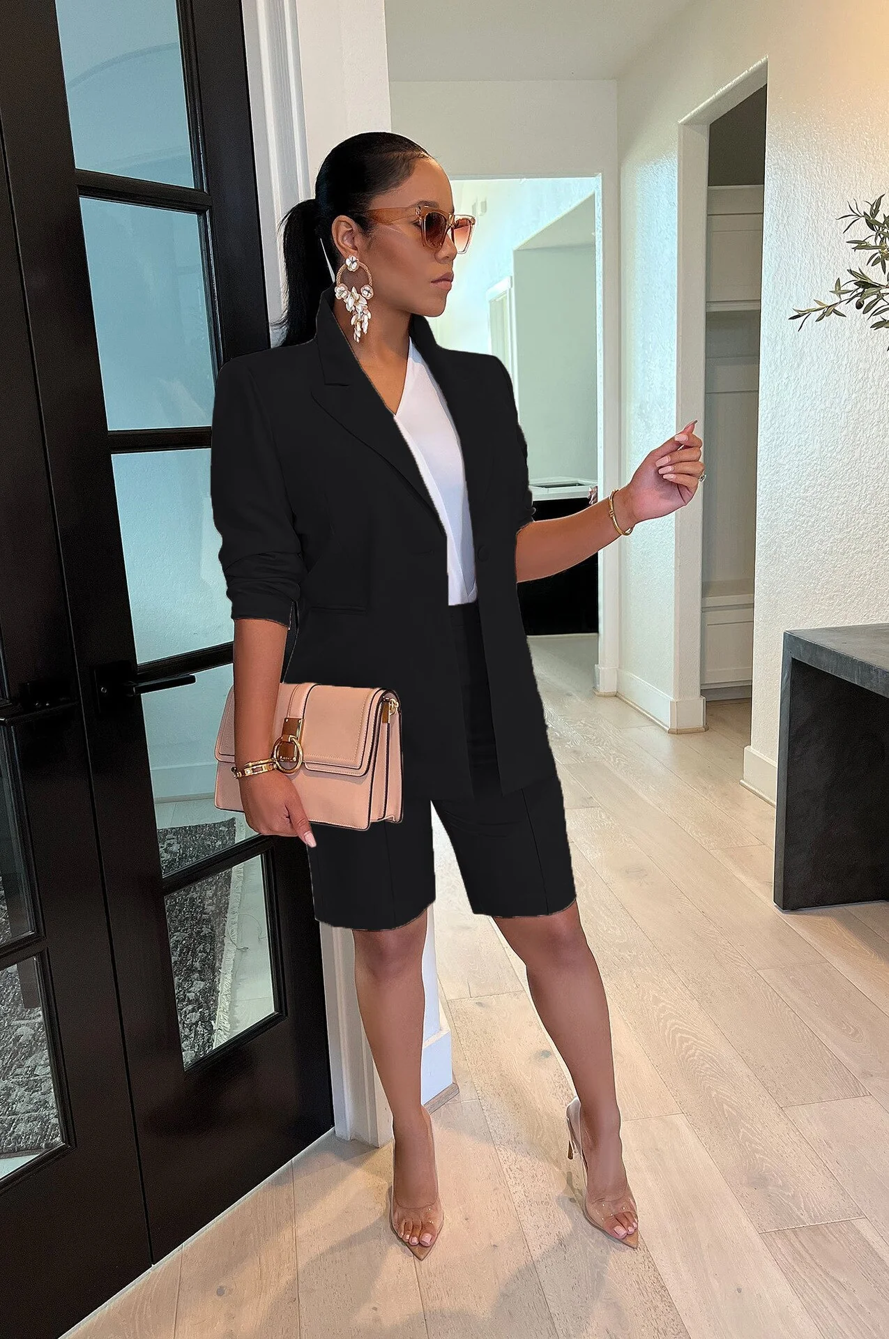 Office Lady Solid Blazer Suit Elegant Two Piece Set Single Button Long Sleeve Coat Pencil Pants Fashion Business Work Uniforms - Image 5