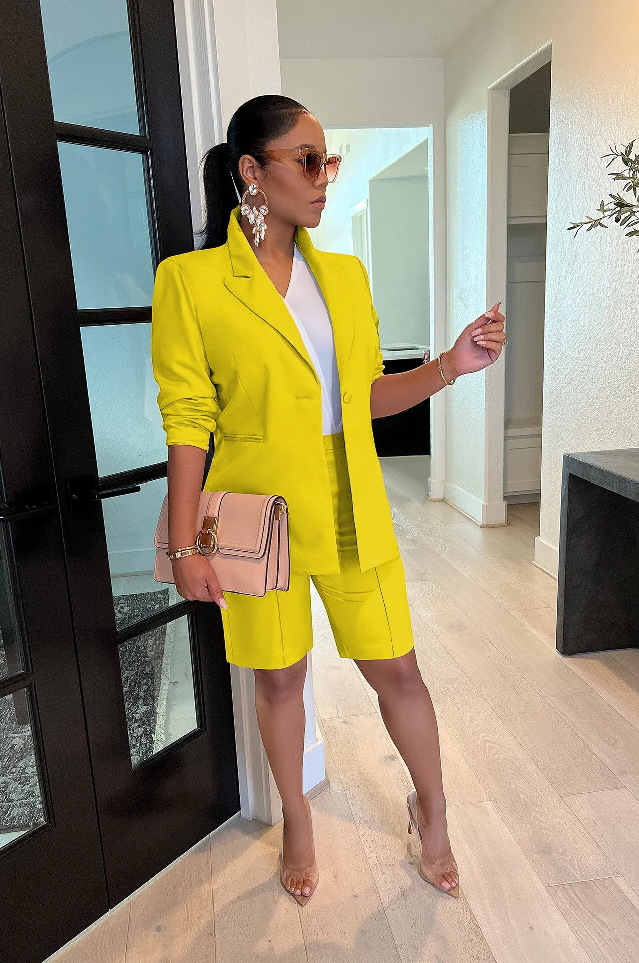Office Lady Solid Blazer Suit Elegant Two Piece Set Single Button Long Sleeve Coat Pencil Pants Fashion Business Work Uniforms - Image 6