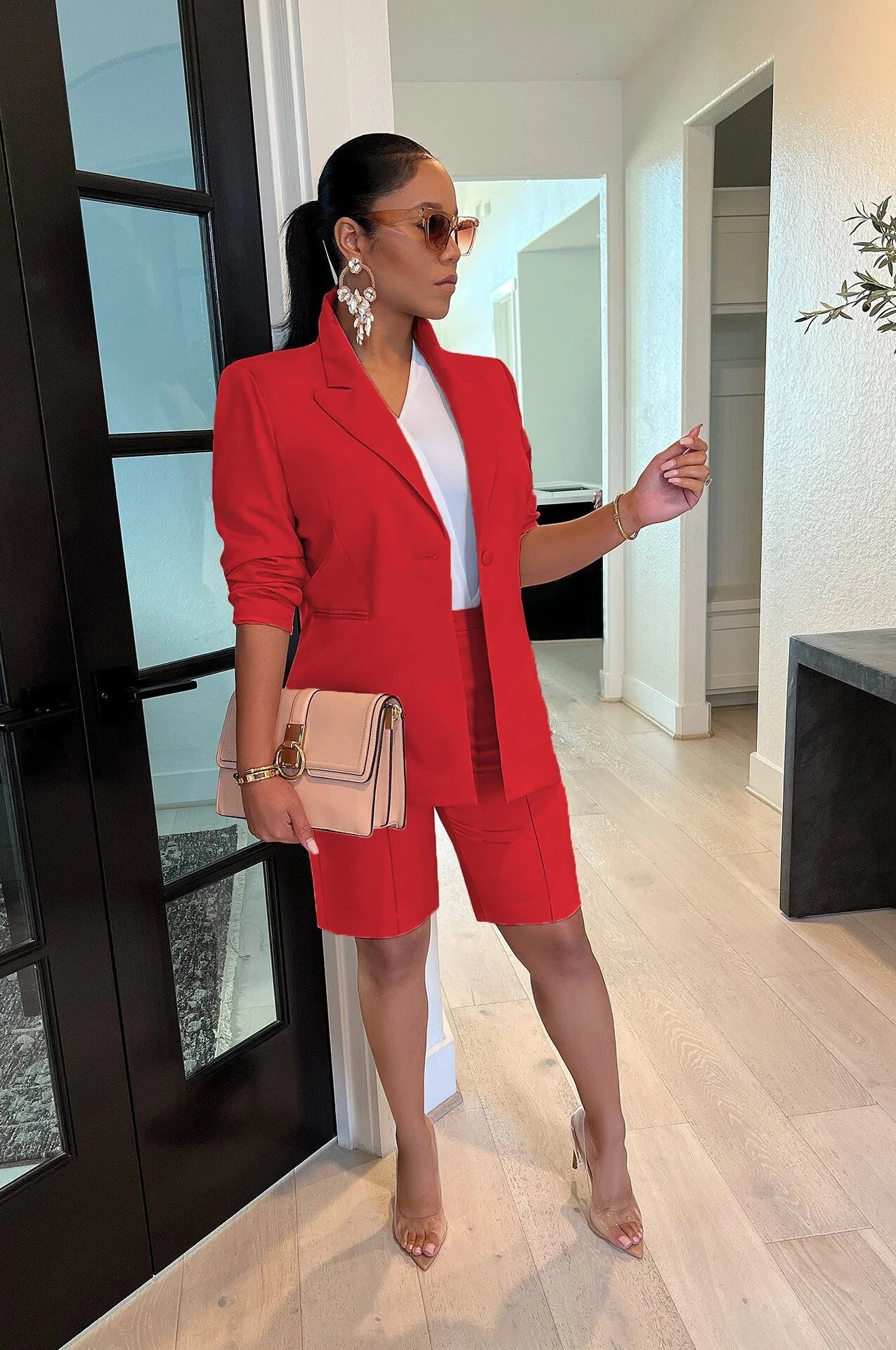 Office Lady Solid Blazer Suit Elegant Two Piece Set Single Button Long Sleeve Coat Pencil Pants Fashion Business Work Uniforms - Image 9