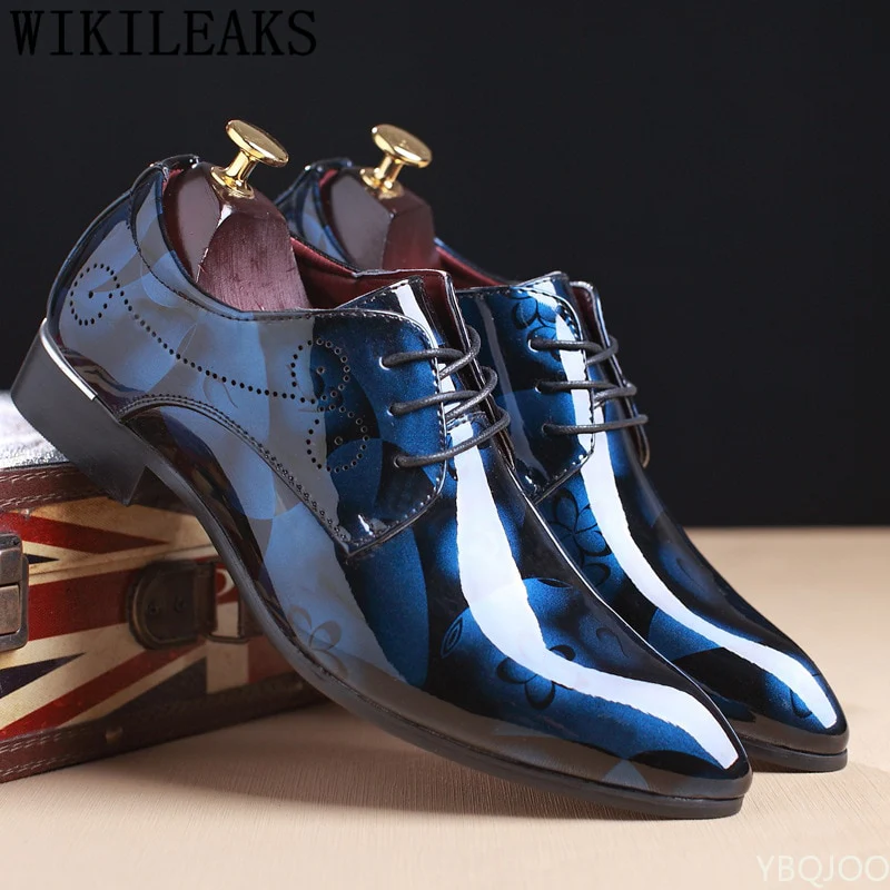 Office Men Dress Shoes Floral Pattern Men Formal Shoes Leather Luxury Fashion Groom Wedding Shoes Men Oxford Shoes Dress 37-50 - Image 6