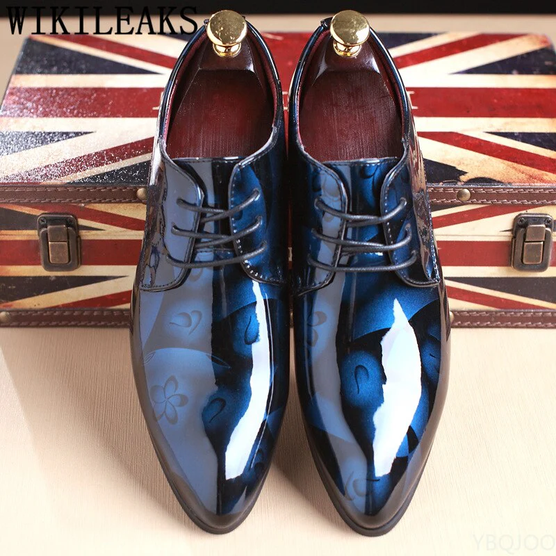 Office Men Dress Shoes Floral Pattern Men Formal Shoes Leather Luxury Fashion Groom Wedding Shoes Men Oxford Shoes Dress 37-50 - Image 8