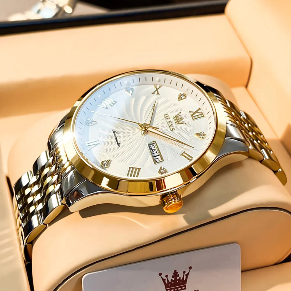 OLEVS Men Mechanical Watch Top Brand Luxury Automatic Watch Sport Stainless Steel Waterproof Watch Men relogio masculino - Image 2