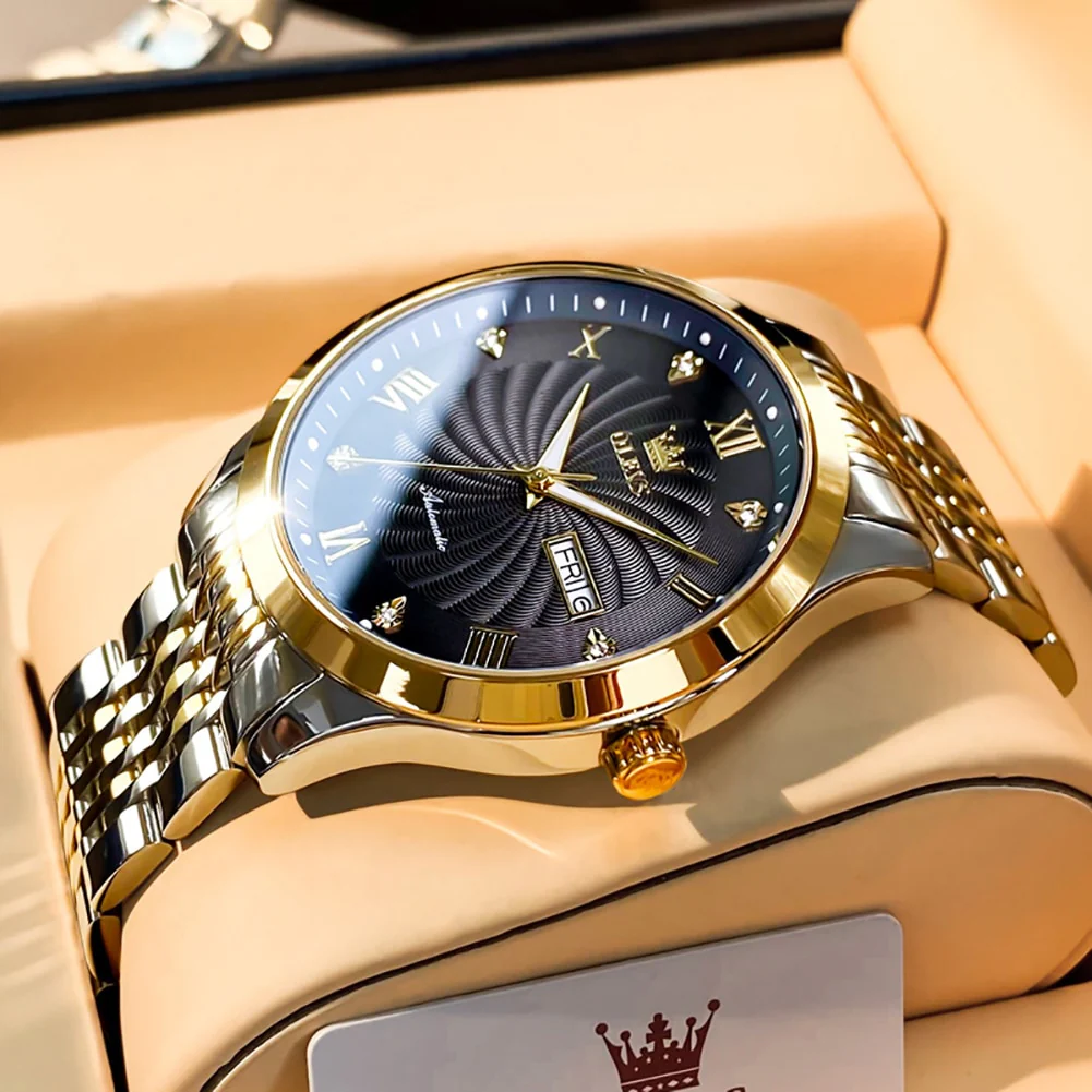 OLEVS Men Mechanical Watch Top Brand Luxury Automatic Watch Sport Stainless Steel Waterproof Watch Men relogio masculino - Image 5