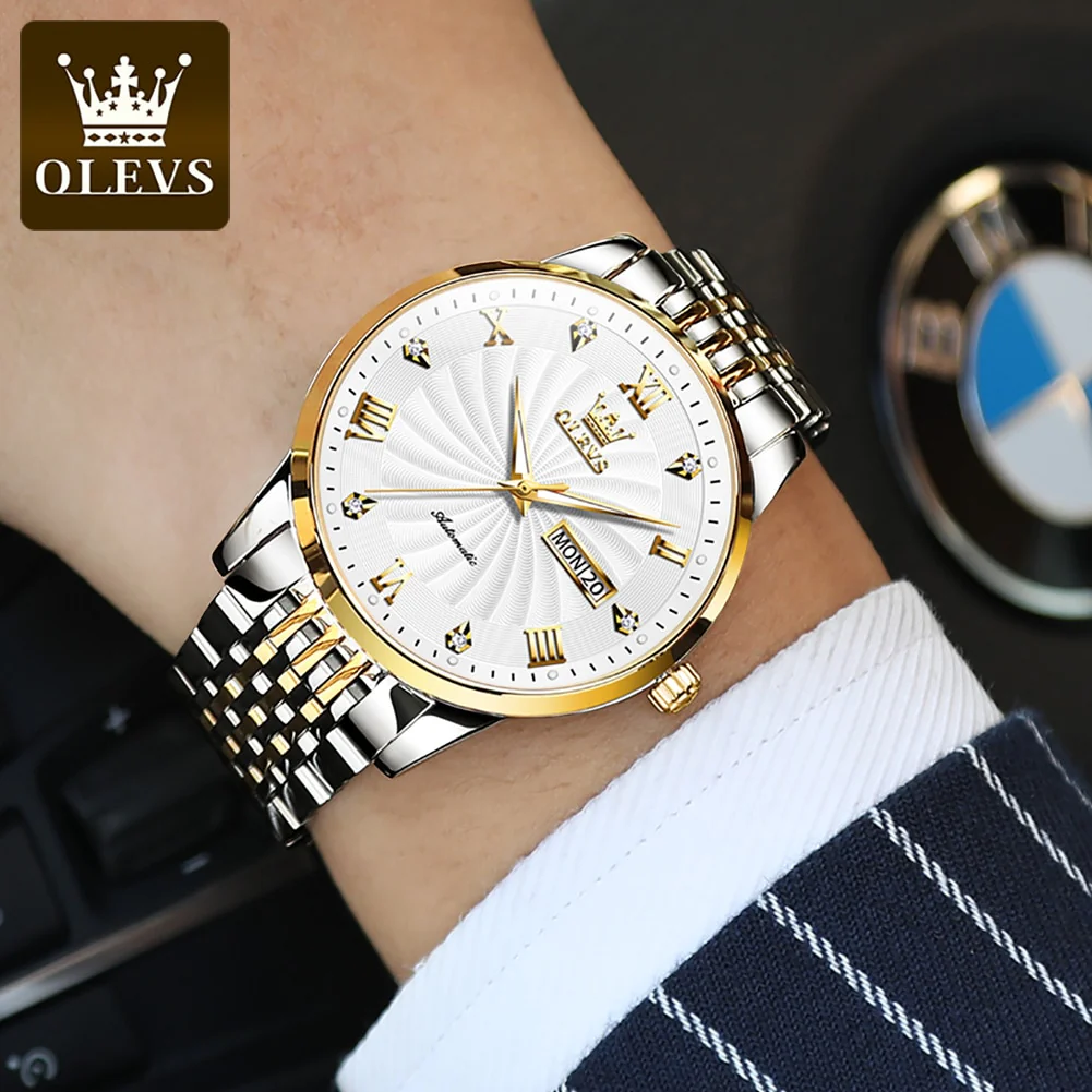 OLEVS Men Mechanical Watch Top Brand Luxury Automatic Watch Sport Stainless Steel Waterproof Watch Men relogio masculino - Image 9