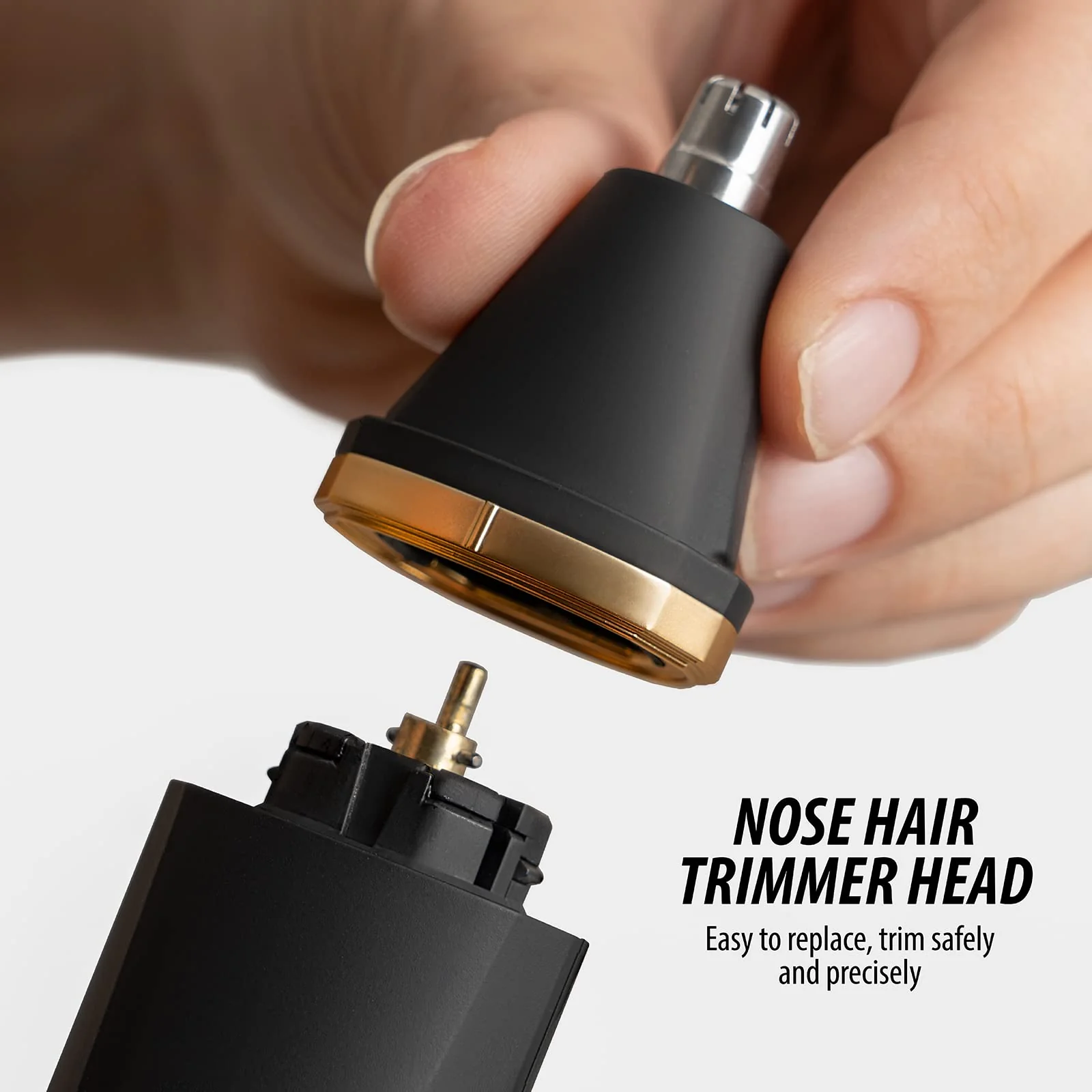 OLOV Electric Groin Hair Trimmer - Ball Trimmer for Men - Nose Hair Trimmer, Replaceable Ceramic Blade Heads, USB Recharge Dock & Nosetrimmer Head, Waterproof Male Hygiene Razor - Image 8