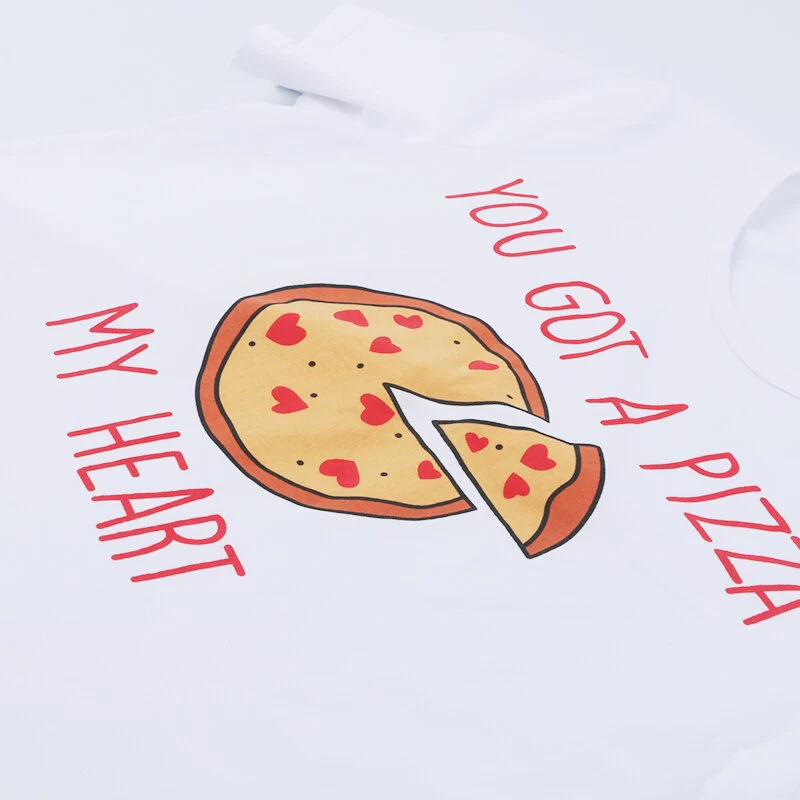 OMSJ 2020 Women Two Piece Set Summer Short Sleeve Crop Top and Shorts Pizza Pattern Print Matching Suit Lady Lounge Wear Outfits - Image 6