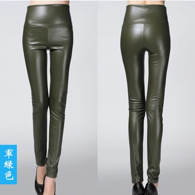 On Sale Autumn Winter Women Ladies Warm Legging Leather Pants Female High Waist Stretchable Pencil Skinny y2k Trousers - Image 11