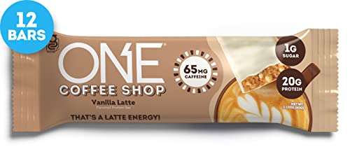 ONE Coffee Shop Protein Bars + Caffeine, Vanilla Latte, Gluten Free with 20g Protein and only1g Sugar, Guilt-Free Snacking for High Protein Diets, 2.12 oz (12 Count) - Image 6