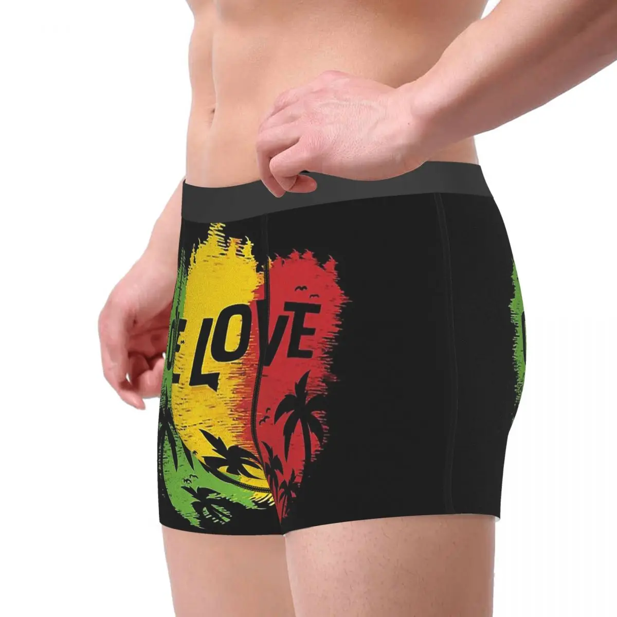 One Love Music Reggae Rasta Flag Underpants Breathbale Panties Man Underwear Comfortable Shorts Boxer Briefs - Image 4