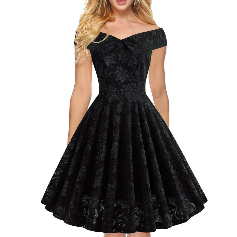 One-Shoulder Summer Dress Lace Dress - Image 5