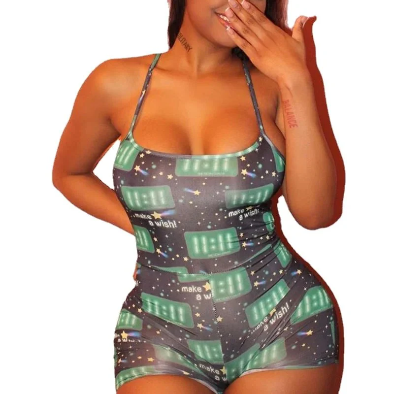 Onesie Women Pajamas Sexy Sleepwear Onsies Hot Underwear Butt Flap Button Sleeveless Bodysuits Short Romper Onesies for Adults - Image 2