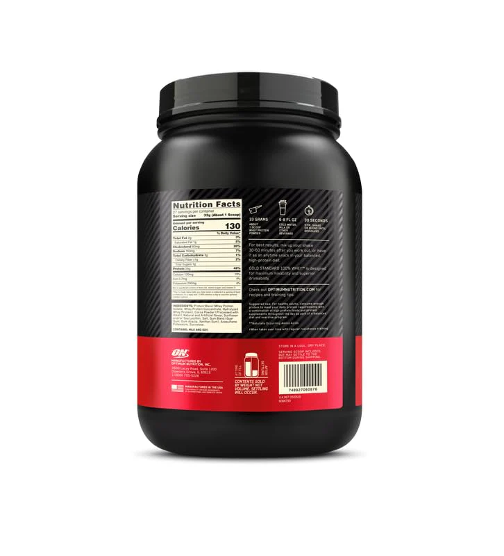 Optimum Nutrition Gold Standard 100% Whey Protein Powder, Chocolate Hazelnut, 2 Pound (Pack of 1) - Image 3