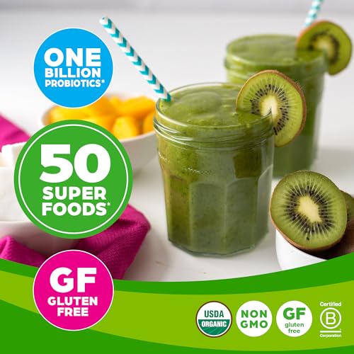 Orgain Organic Greens Powder + 50 Superfoods, Original - 1 Billion Probiotics for Gut Health, Antioxidants, Vegan, Plant Based, Gluten Free, Non GMO, Dairy Free Juice & Smoothie Mix - 0.62lb - Image 6