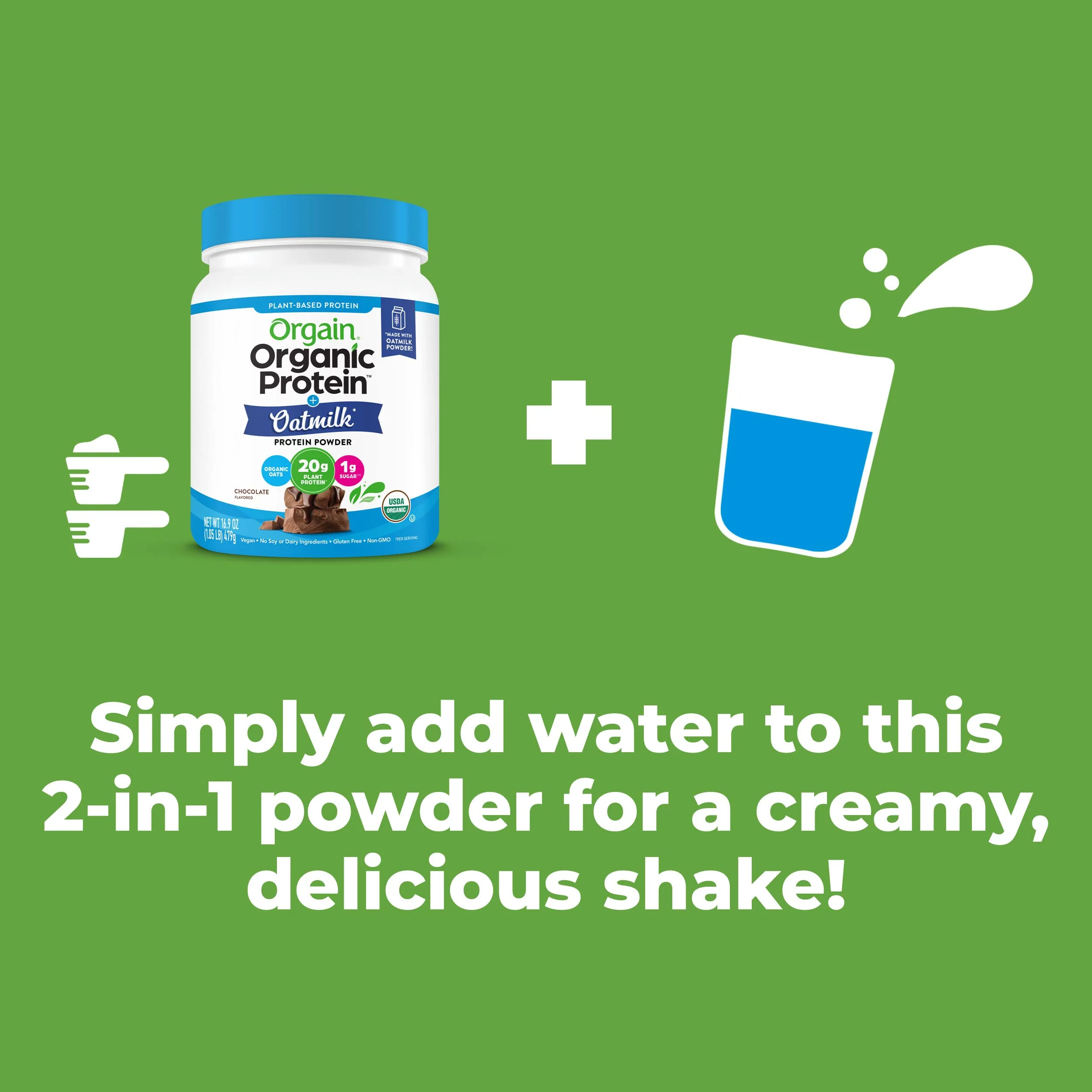 Orgain Organic Vegan Protein Powder + Oat Milk, Chocolate - 20g Plant Based Protein with Milk from Oats, Gluten Free, Dairy Free, Lactose Free, Soy Free, Low Sugar, Non GMO, Kosher - 1.05lb - Image 5