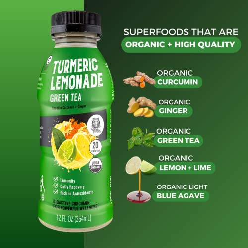 Organic Golden Tiger Turmeric Lemonade with Green Tea - Bio Active Curcumin + Green Tea + Ginger - 12 Bottles - Recover with Plant Based Power - 20 Calories - Image 4