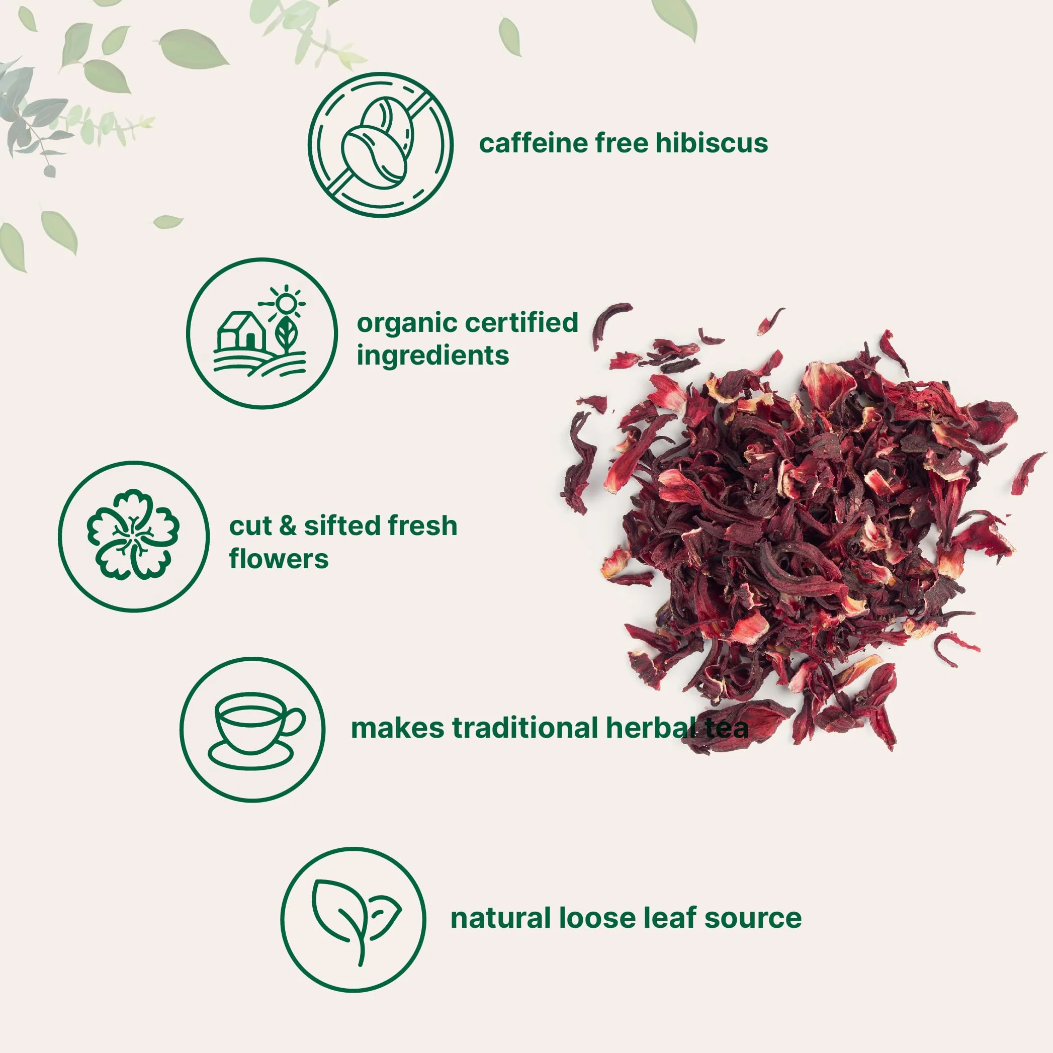 Organic Hibiscus Flowers, 2lbs | Flor de Jamaica, Loose Leaf Flower Source for Tea Bags | Cut & Sifted Dried Leaves | Great for Iced or Hot Brewed Herbal Tea | Caffeine Free, Non-GMO, No Sugar - Image 5