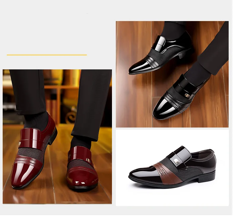 Oxford Shoes Men's Luxury Lacquer Wedding Shoe Pointed Toe Dress Shoes for Men Classic Business Men Leather Shoes Big Size 38-48 - Image 13