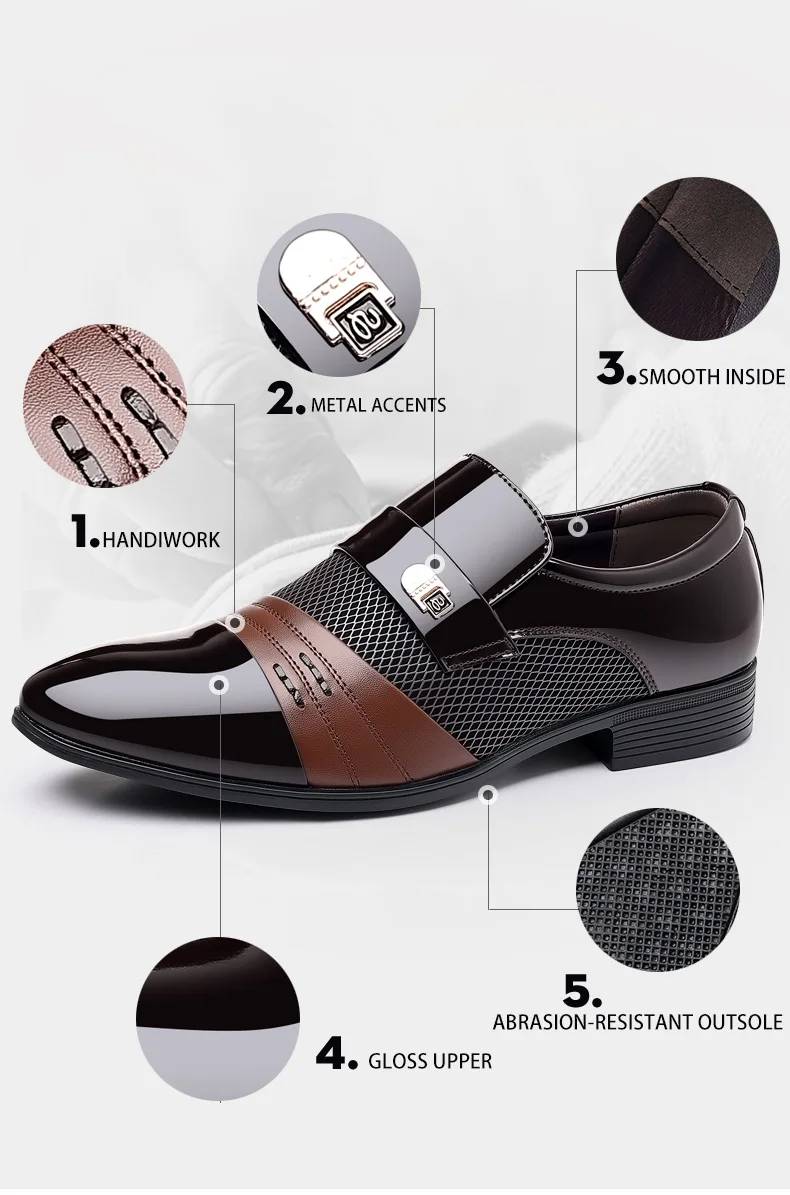 Oxford Shoes Men's Luxury Lacquer Wedding Shoe Pointed Toe Dress Shoes for Men Classic Business Men Leather Shoes Big Size 38-48 - Image 15
