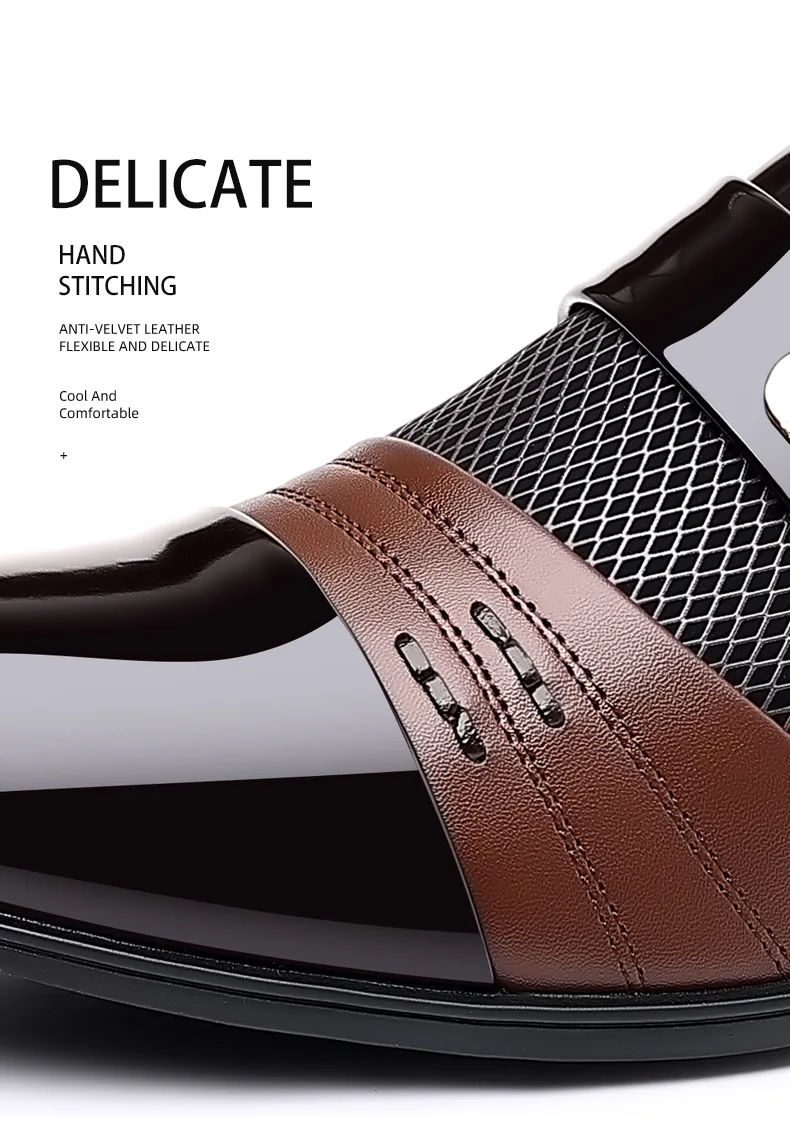 Oxford Shoes Men's Luxury Lacquer Wedding Shoe Pointed Toe Dress Shoes for Men Classic Business Men Leather Shoes Big Size 38-48 - Image 16