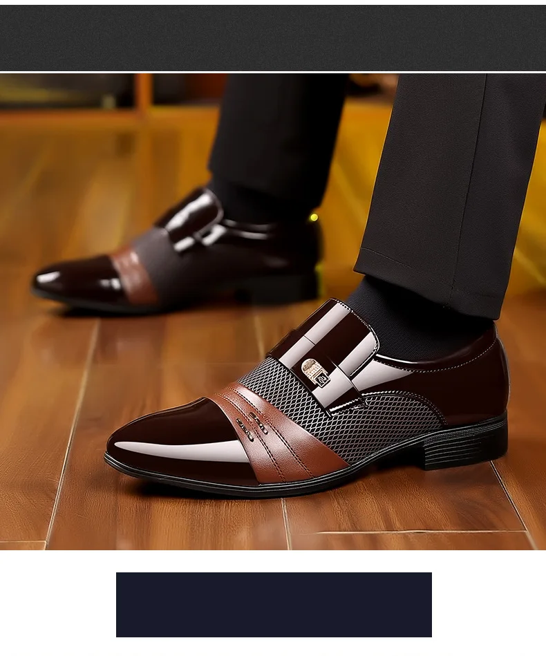 Oxford Shoes Men's Luxury Lacquer Wedding Shoe Pointed Toe Dress Shoes for Men Classic Business Men Leather Shoes Big Size 38-48 - Image 19