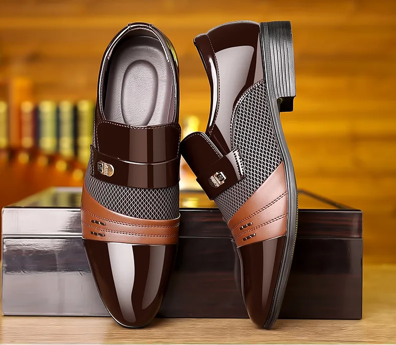 Oxford Shoes Men's Luxury Lacquer Wedding Shoe Pointed Toe Dress Shoes for Men Classic Business Men Leather Shoes Big Size 38-48 - Image 22