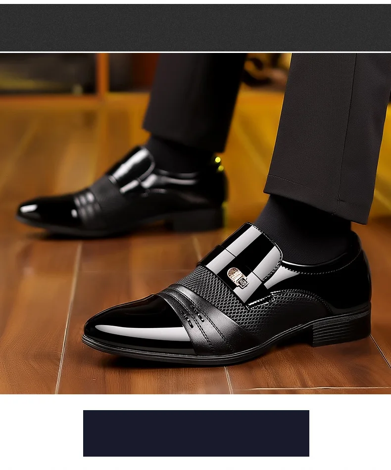 Oxford Shoes Men's Luxury Lacquer Wedding Shoe Pointed Toe Dress Shoes for Men Classic Business Men Leather Shoes Big Size 38-48 - Image 23