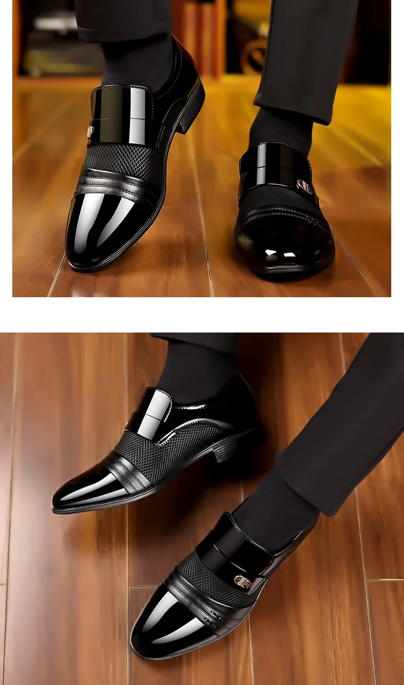 Oxford Shoes Men's Luxury Lacquer Wedding Shoe Pointed Toe Dress Shoes for Men Classic Business Men Leather Shoes Big Size 38-48 - Image 24