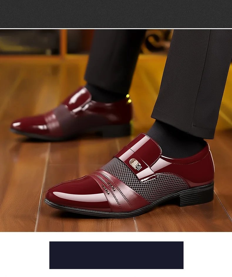 Oxford Shoes Men's Luxury Lacquer Wedding Shoe Pointed Toe Dress Shoes for Men Classic Business Men Leather Shoes Big Size 38-48 - Image 27