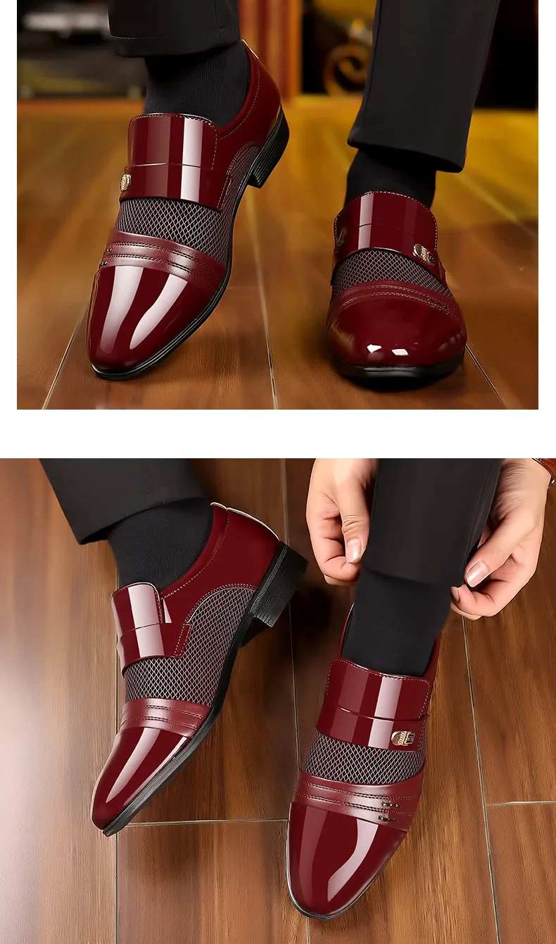 Oxford Shoes Men's Luxury Lacquer Wedding Shoe Pointed Toe Dress Shoes for Men Classic Business Men Leather Shoes Big Size 38-48 - Image 28