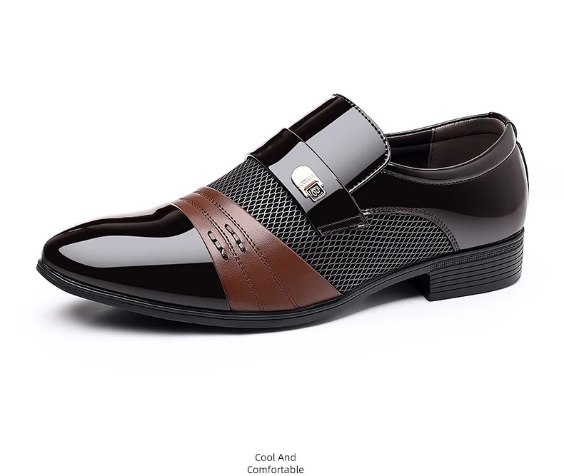 Oxford Shoes Men's Luxury Lacquer Wedding Shoe Pointed Toe Dress Shoes for Men Classic Business Men Leather Shoes Big Size 38-48 - Image 31