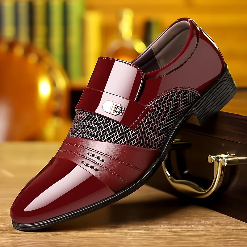 Oxford Shoes Men's Luxury Lacquer Wedding Shoe Pointed Toe Dress Shoes for Men Classic Business Men Leather Shoes Big Size 38-48 - Image 35