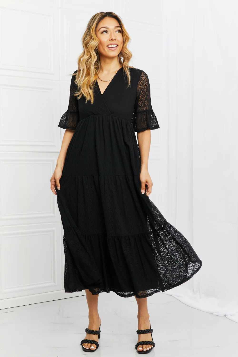 P & Rose Lovely Lace Full Size Tiered Dress - Image 3
