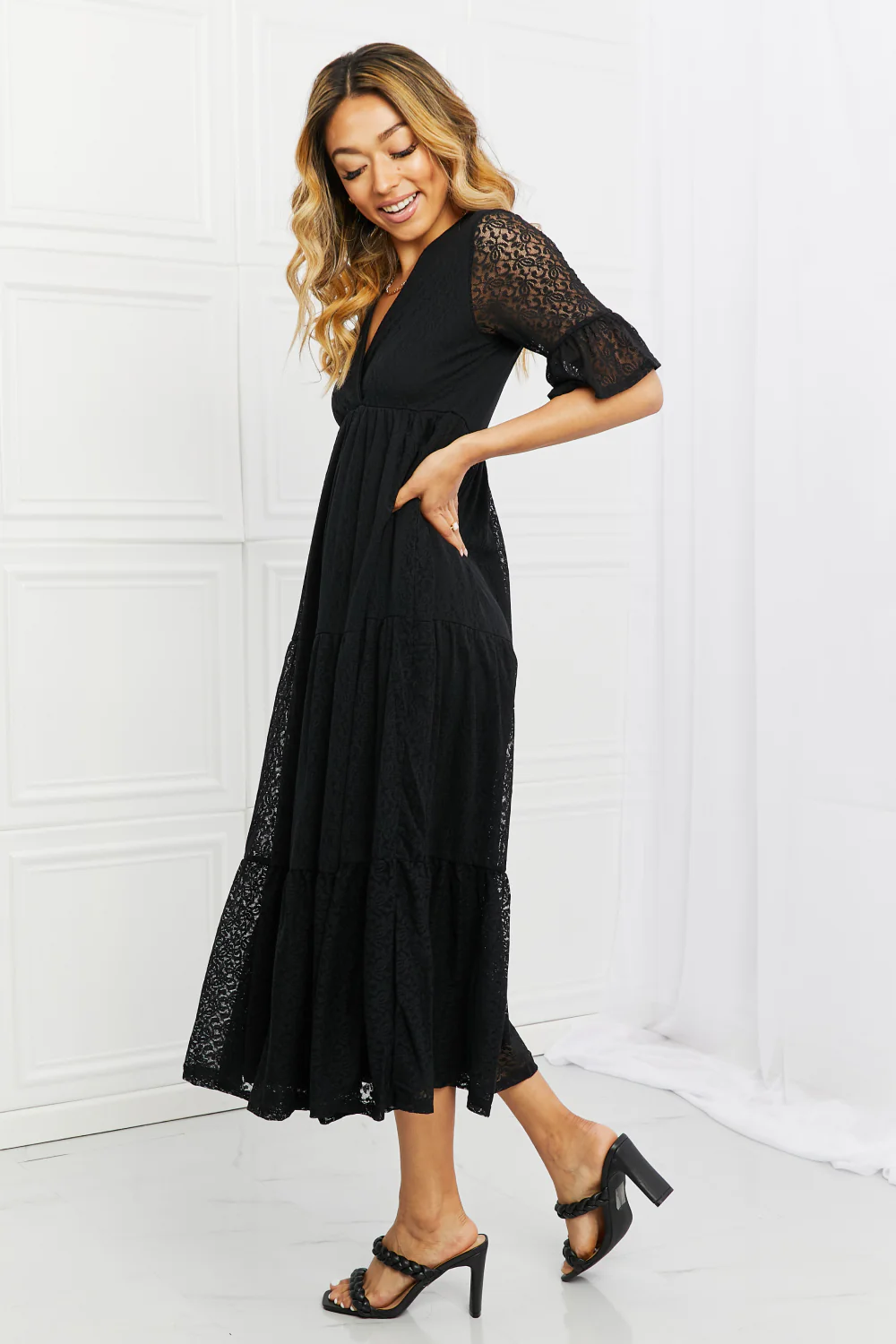 P & Rose Lovely Lace Full Size Tiered Dress - Image 4
