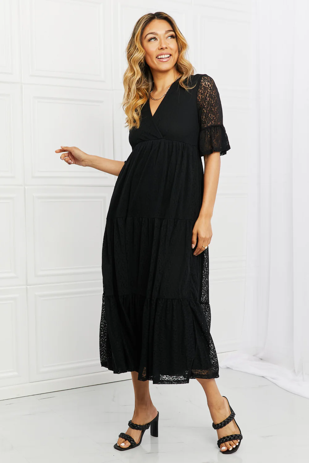 P & Rose Lovely Lace Full Size Tiered Dress - Image 5